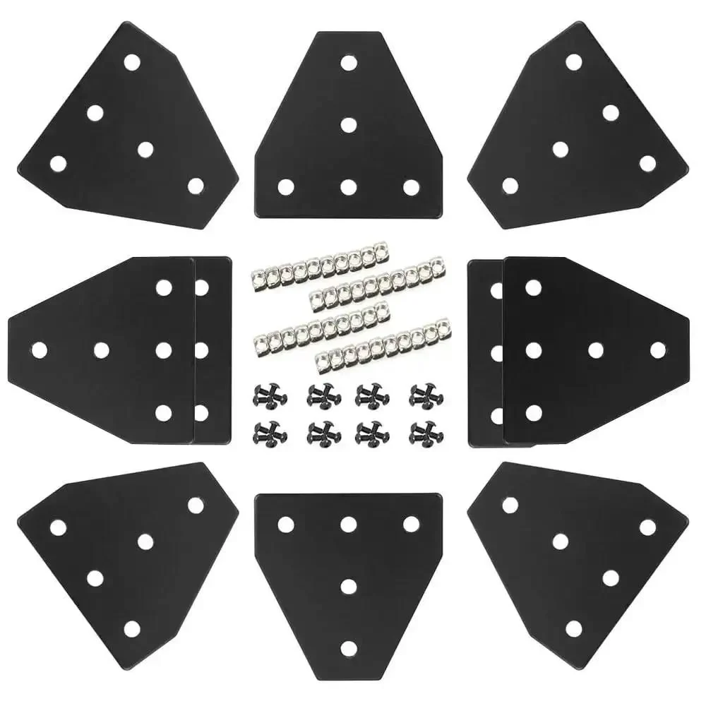 10 Pack 2020 T Plate Corner Bracket For 8020 Aluminum Extrusion T Slot Connector With 50 T Nuts And Screws Black Finish Wrench Included Heavy Duty Pro Grade Joining Plate Kit For Framing And Custom Builds - Image 3