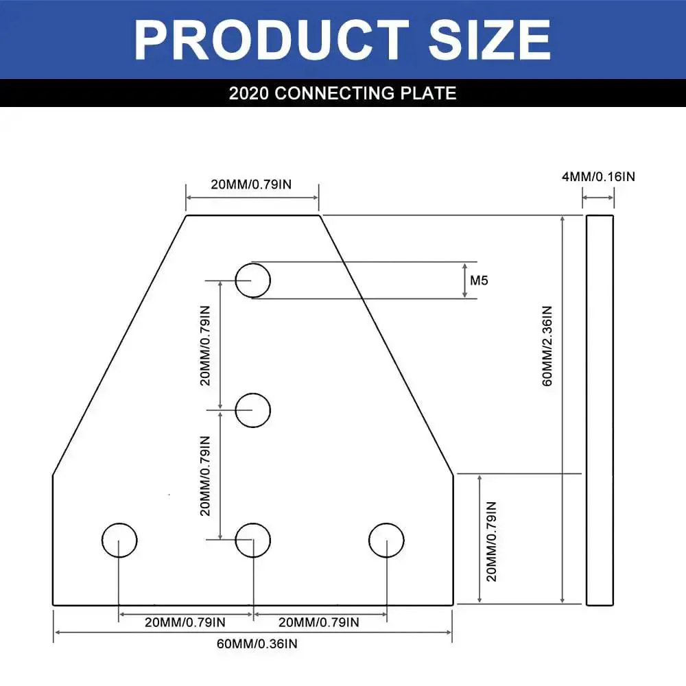 10 Pack 2020 T Plate Corner Bracket For 8020 Aluminum Extrusion T Slot Connector With 50 T Nuts And Screws Black Finish Wrench Included Heavy Duty Pro Grade Joining Plate Kit For Framing And Custom Builds - Image 5