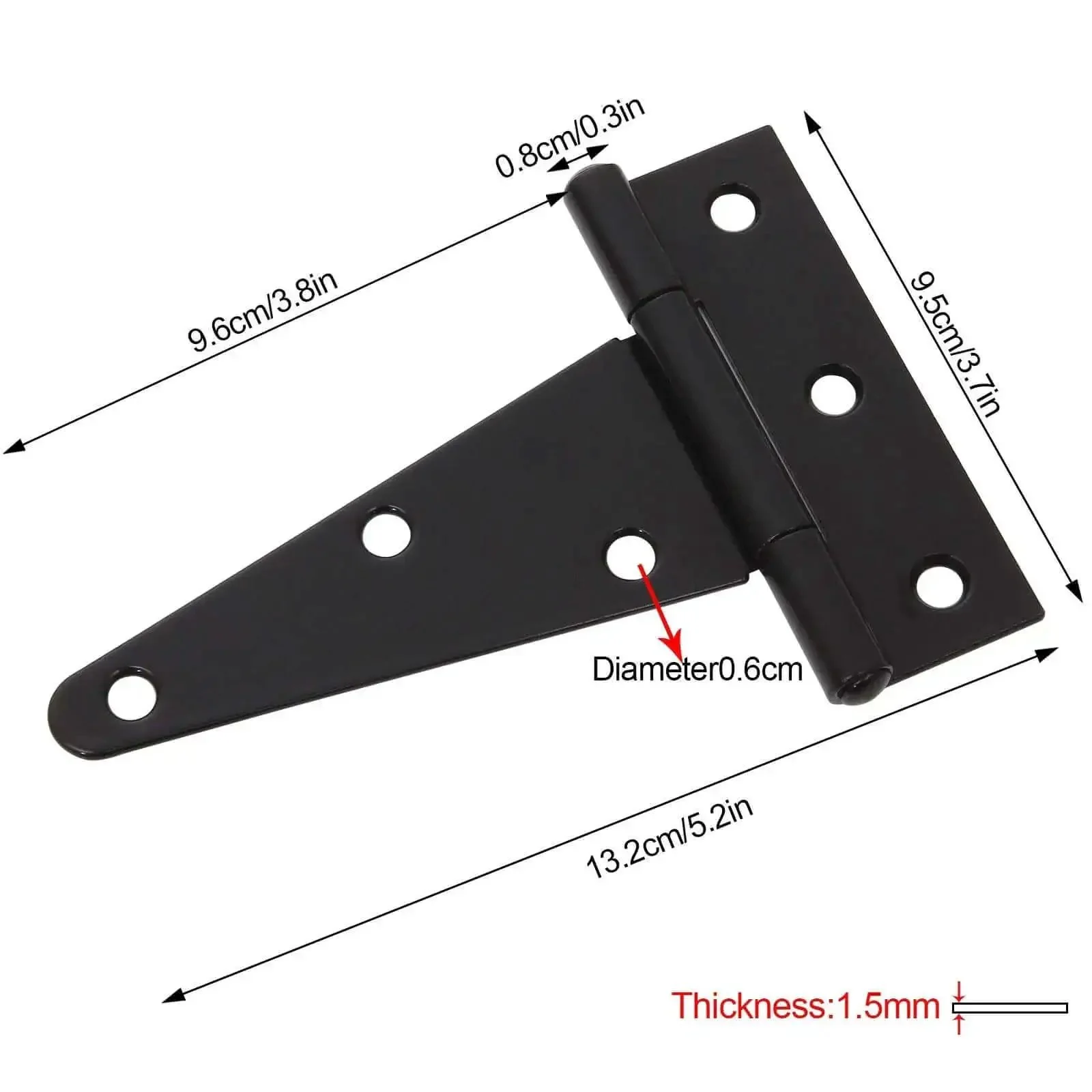 10 Pack 4 Inch T Strap Hinges Heavy Duty Tee Hinges Black For Barn Doors Gates Fences Gardens And Outdoor Indoor Use With Screws Included Durable Steel Construction For Long Lasting Performance - Image 6