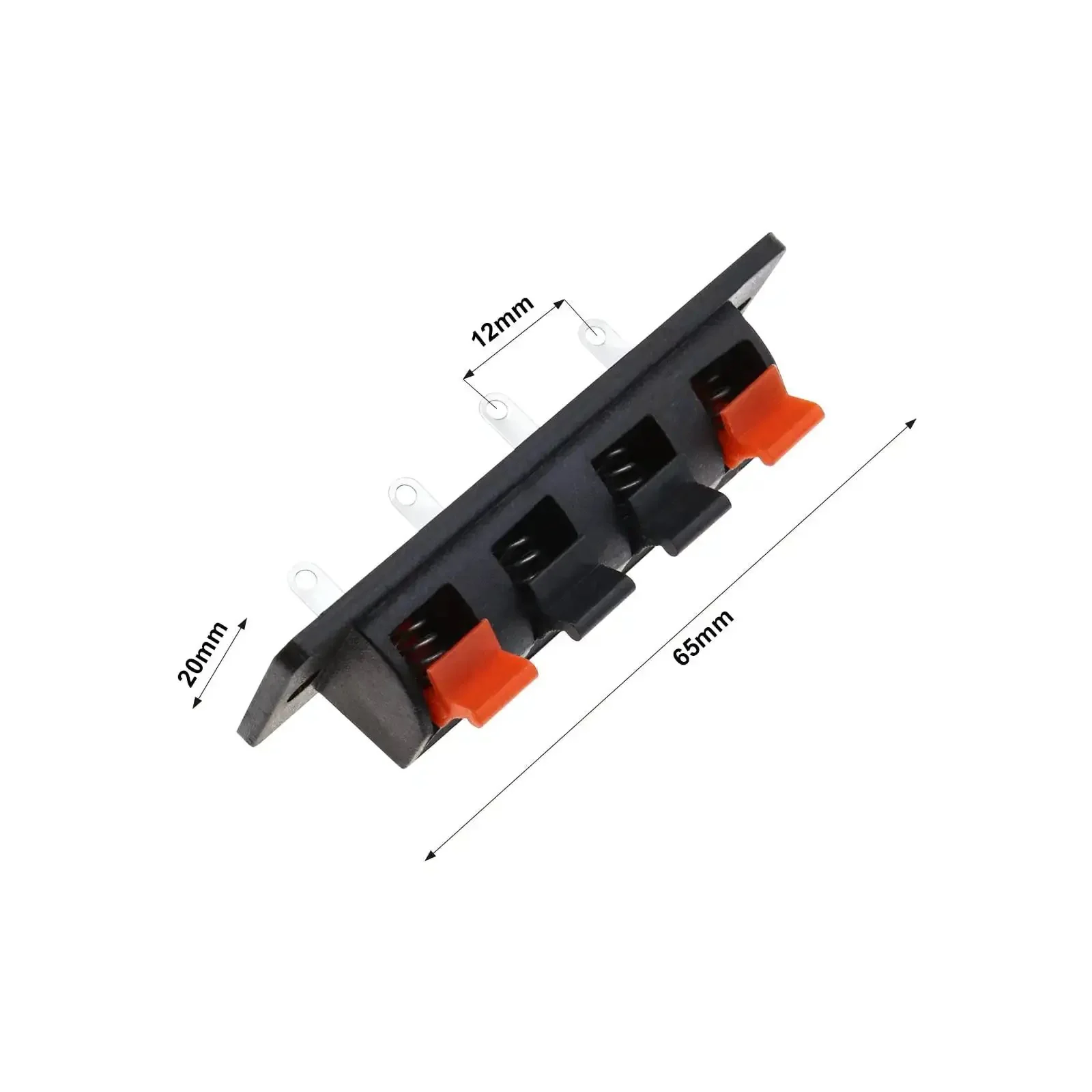10 Pack 4 Pin Speaker Terminal Blocks With Spring Clips For DIY Audio, Plug And Play Amp Test Clips, 4 Position Connector Plate For Stereo Speakers, Push Release Cable Terminal Strips - Image 4