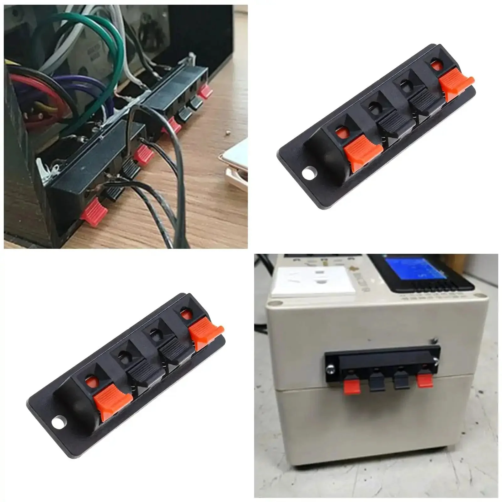 10 Pack 4 Pin Speaker Terminal Blocks With Spring Clips For DIY Audio, Plug And Play Amp Test Clips, 4 Position Connector Plate For Stereo Speakers, Push Release Cable Terminal Strips - Image 5