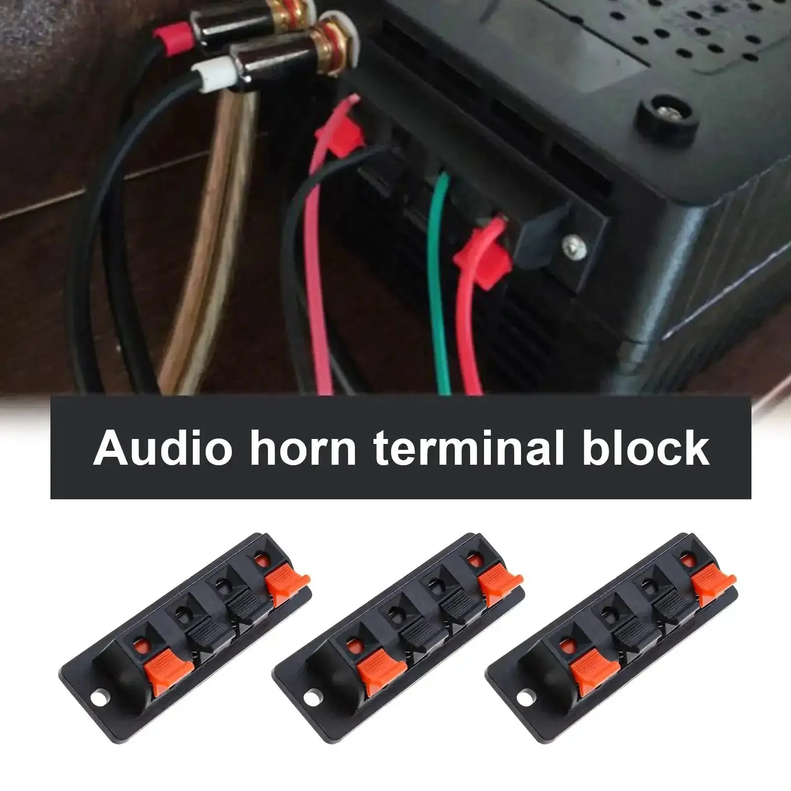 10 Pack 4 Pin Speaker Terminal Blocks With Spring Clips For DIY Audio, Plug And Play Amp Test Clips, 4 Position Connector Plate For Stereo Speakers, Push Release Cable Terminal Strips - Image 7