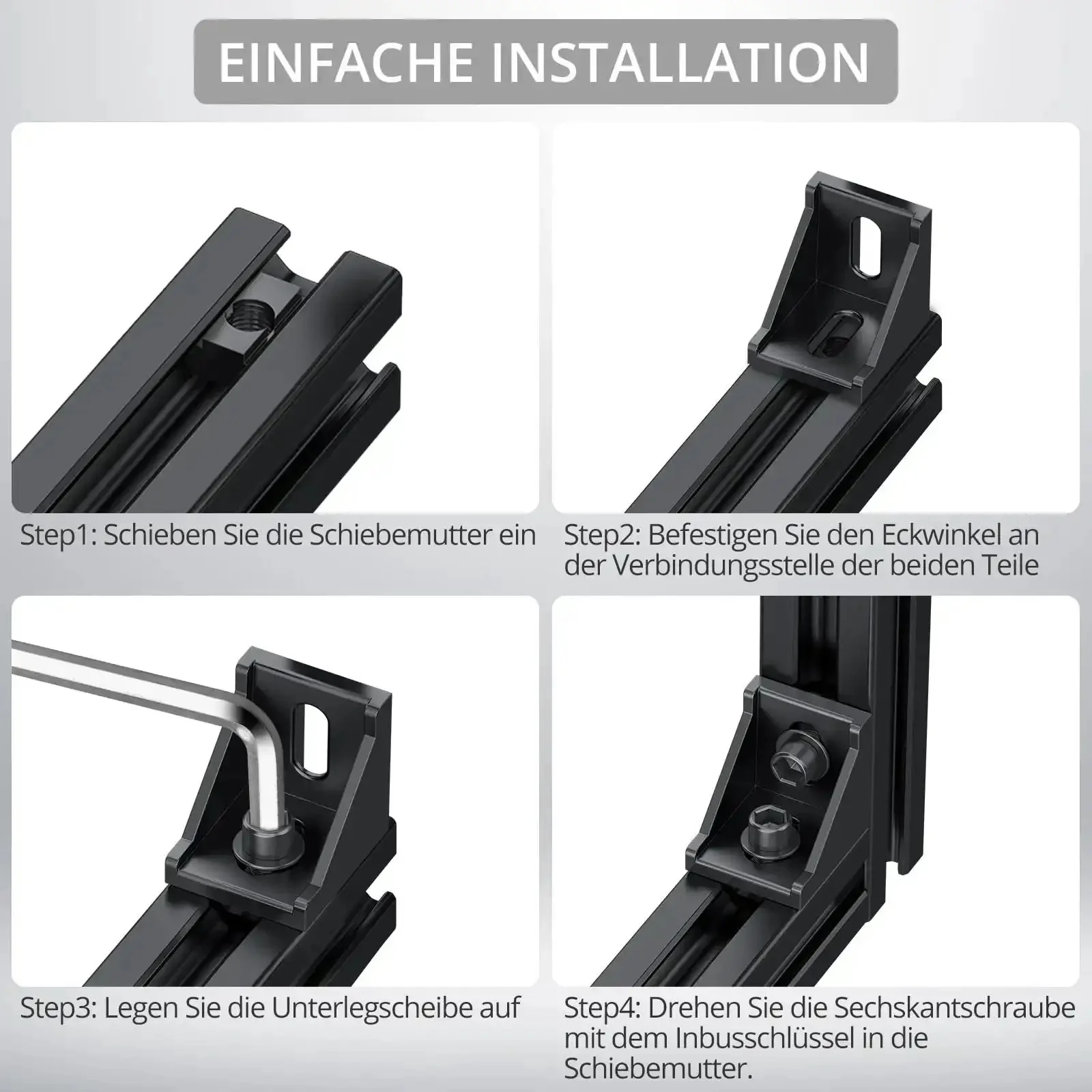 10 Pack Aluminum Profile 4040 Corner Brackets For Extrusion Mounting Corner Connector And Wall Bracket For Frame Structures Black Finish Heavy Duty Aluminum Construction For DIY Projects - Image 6