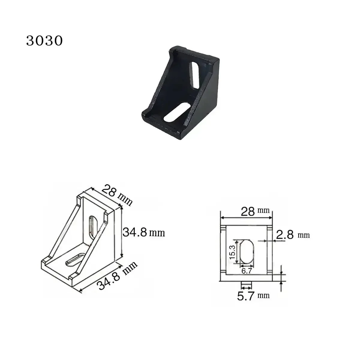 10 Pack Inside Corner Bracket Gusset For 3030 Aluminum Extrusion Profile With 8 mm Slot 35 X 35 X 28 mm Heavy-Duty Joint Plate For Industrial Frames 3D Printers CNC Routers And DIY Aluminum Frame Projects - Image 2