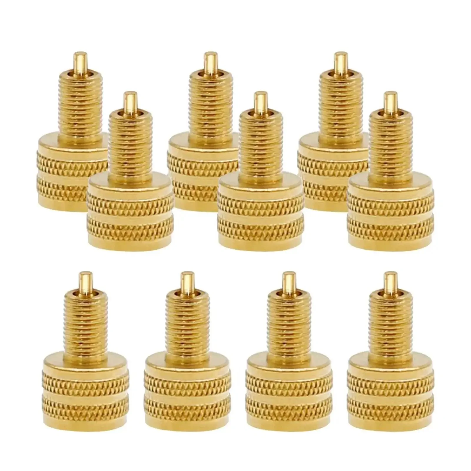 10 Pack Large Bore Tire Valve Adapters External Valve Stem Reducers 22 mm Length Gold Color Built To Last Tire Valve Connector For Cars SUVs Bikes Easy Fit And Leak Proof Performance