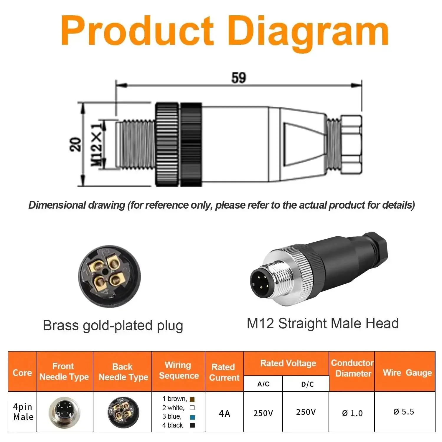 10 Pack M12 4 Pin Aviation Connector A Code Male IP67 Waterproof Plug And Play Field Ready Screw In Plug For Circular Socket Panel Sensor And Industrial Wiring - Image 4