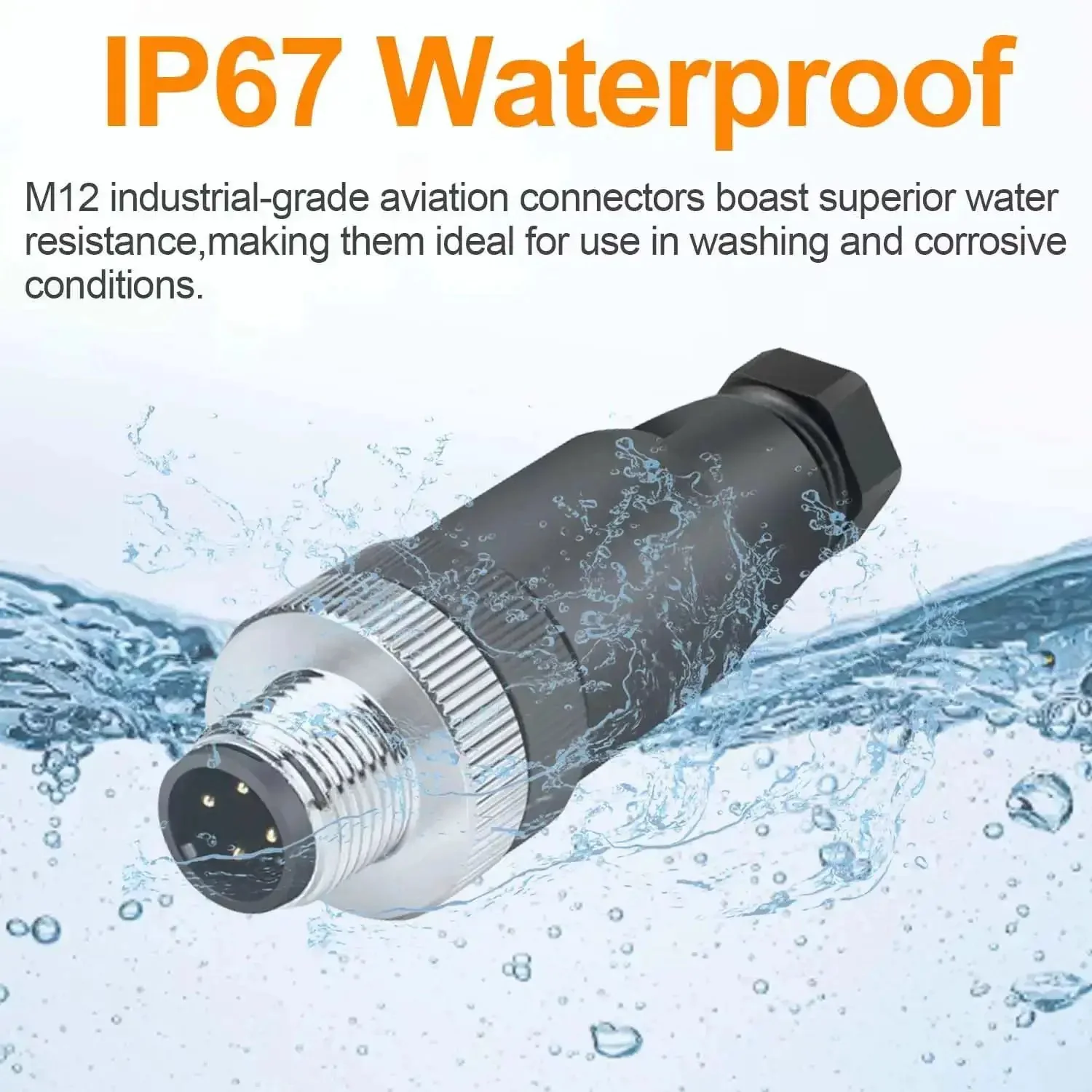 10 Pack M12 4 Pin Aviation Connector A Code Male IP67 Waterproof Plug And Play Field Ready Screw In Plug For Circular Socket Panel Sensor And Industrial Wiring - Image 7