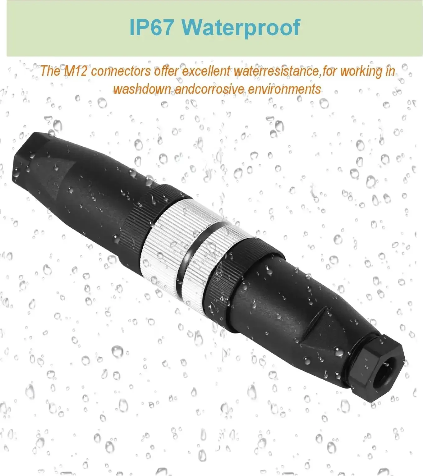 10 Pack M12 5 Pin Panel Mount Aviation Connectors Set Straight Male And Female Waterproof IP67 Circular Wire Connector For Sensors Automation And Outdoor Use - Image 6