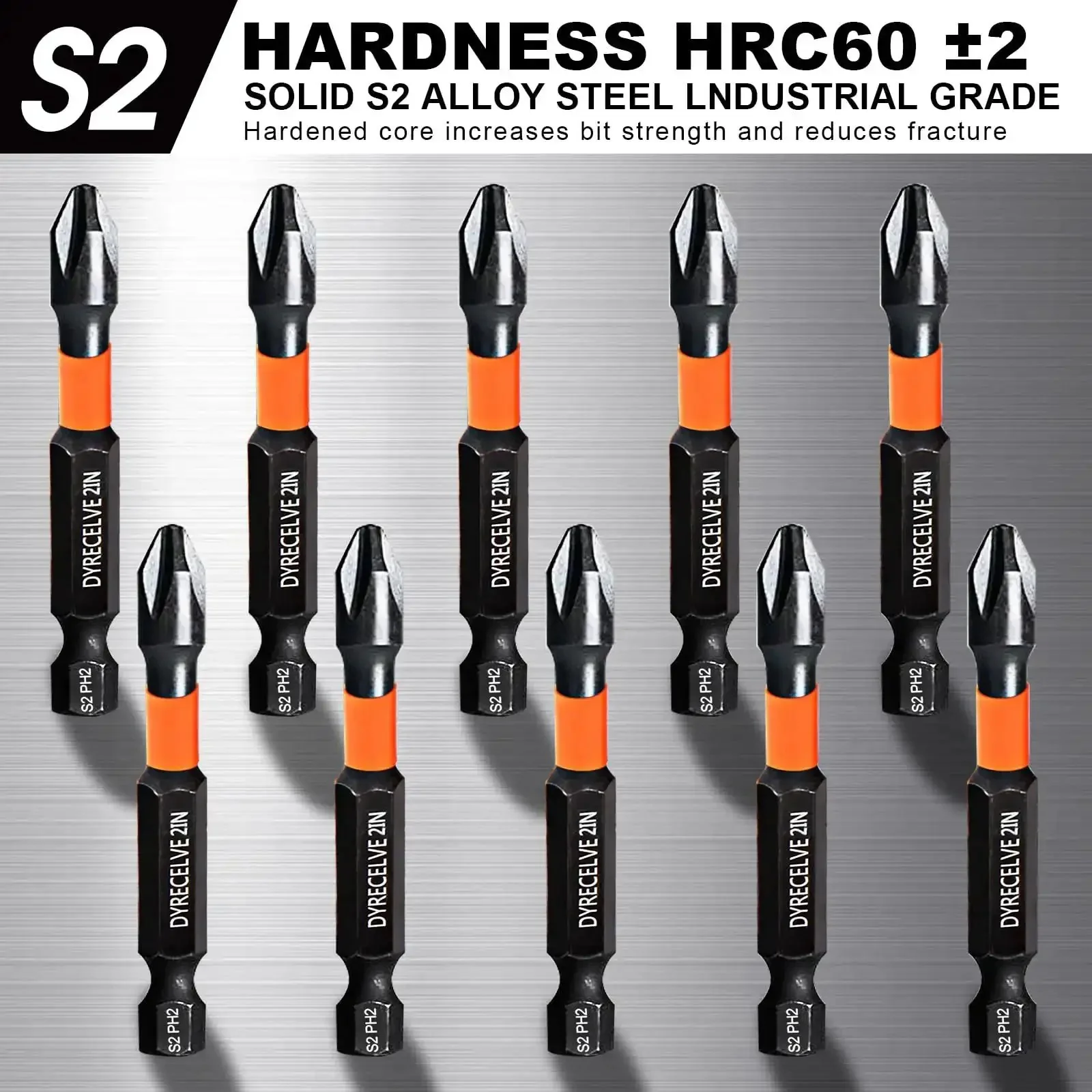 10 Pack Magnetic Phillips Bit Set PH2 Impact Magnetic Bits For Drill And Screwdriver One Inch To Six Inch Long Premium S2 Steel Quarter Inch Hex Shank For Impact Drivers Perfect For Pros And DIYers - Image 6