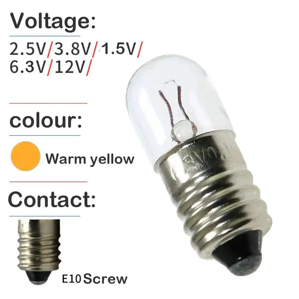 10 Pack Mini Screw Bulbs 6.3V Plus 5 E10 Mini Bulb Holders Black Plastic Brass Sockets Dope DIY Lighting Kit For Student Experiments Durable Reliable Screw Type Bulb Socket Assembly - Image 7