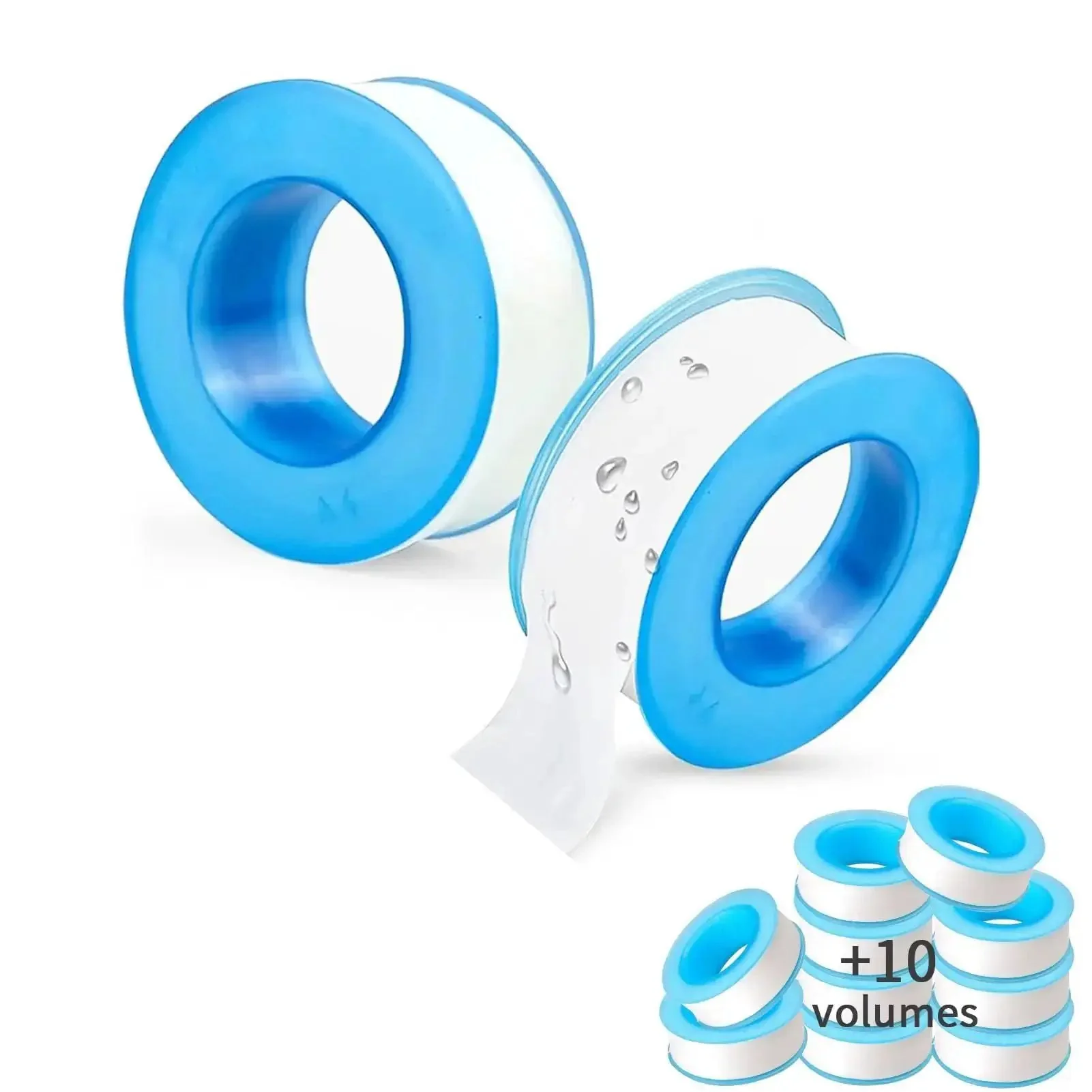 10 Pack PTFE Teflon Tape For Plumbing, Heavy Duty Thread Seal Tape For Leak Proof Water Pipes, Half Inch By 500 Inch, White, Industrial Grade Sealant Tape For DIY Home And Commercial Use