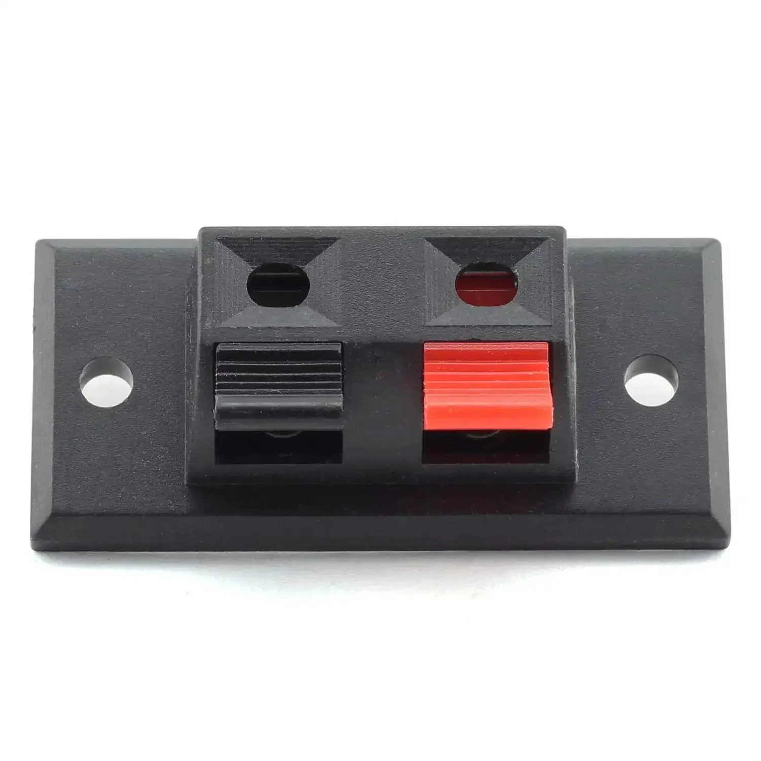 10 Pack Two Pin Speaker Terminal Block Two Way Amplifier Clip Test Plate Strip Connector For DIY Audio Projects Durable Red Black Plastic And Metal Build 45x21mm Mounting Pitch 35mm - Image 4