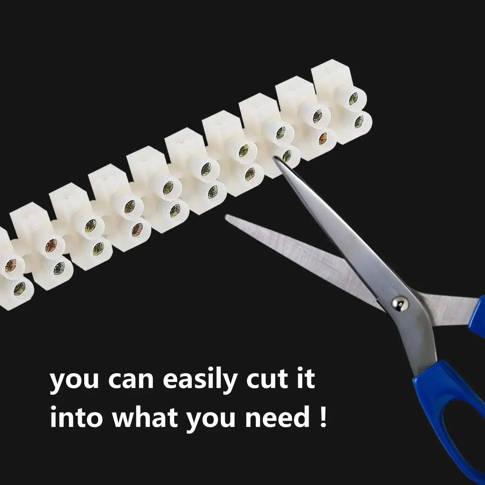 10 Pack White Screw Terminal Block Dual Row Wire Connector Strip 12 Position 10 Amp 380 Volt Easy DIY Insertion And Tighten For Small Home Electrical Projects - Image 3