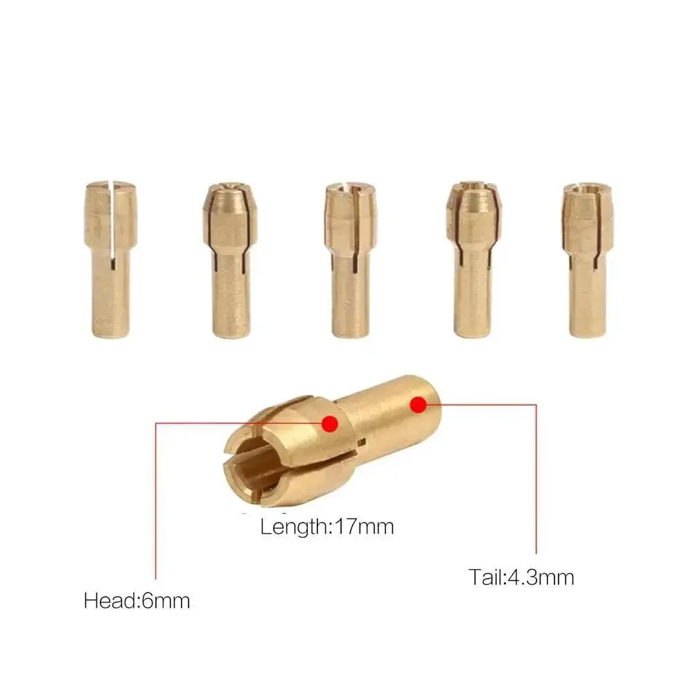10 Piece Brass Collet Set For Dremel Rotary Tools Fits 0.5mm To 3.2mm Bits And 1/8 Inch Shank 5/32 Inch Compatibility Improved Precision Chuck For Precise Bit Holding And Hassle Free Drilling - Image 4