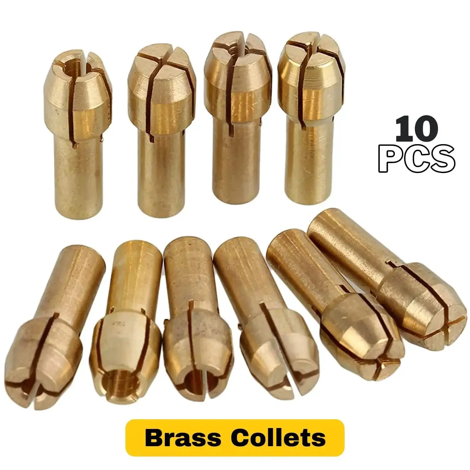 10 Piece Brass Collet Set For Dremel Rotary Tools Fits 0.5mm To 3.2mm Bits And 1/8 Inch Shank 5/32 Inch Compatibility Improved Precision Chuck For Precise Bit Holding And Hassle Free Drilling - Image 6