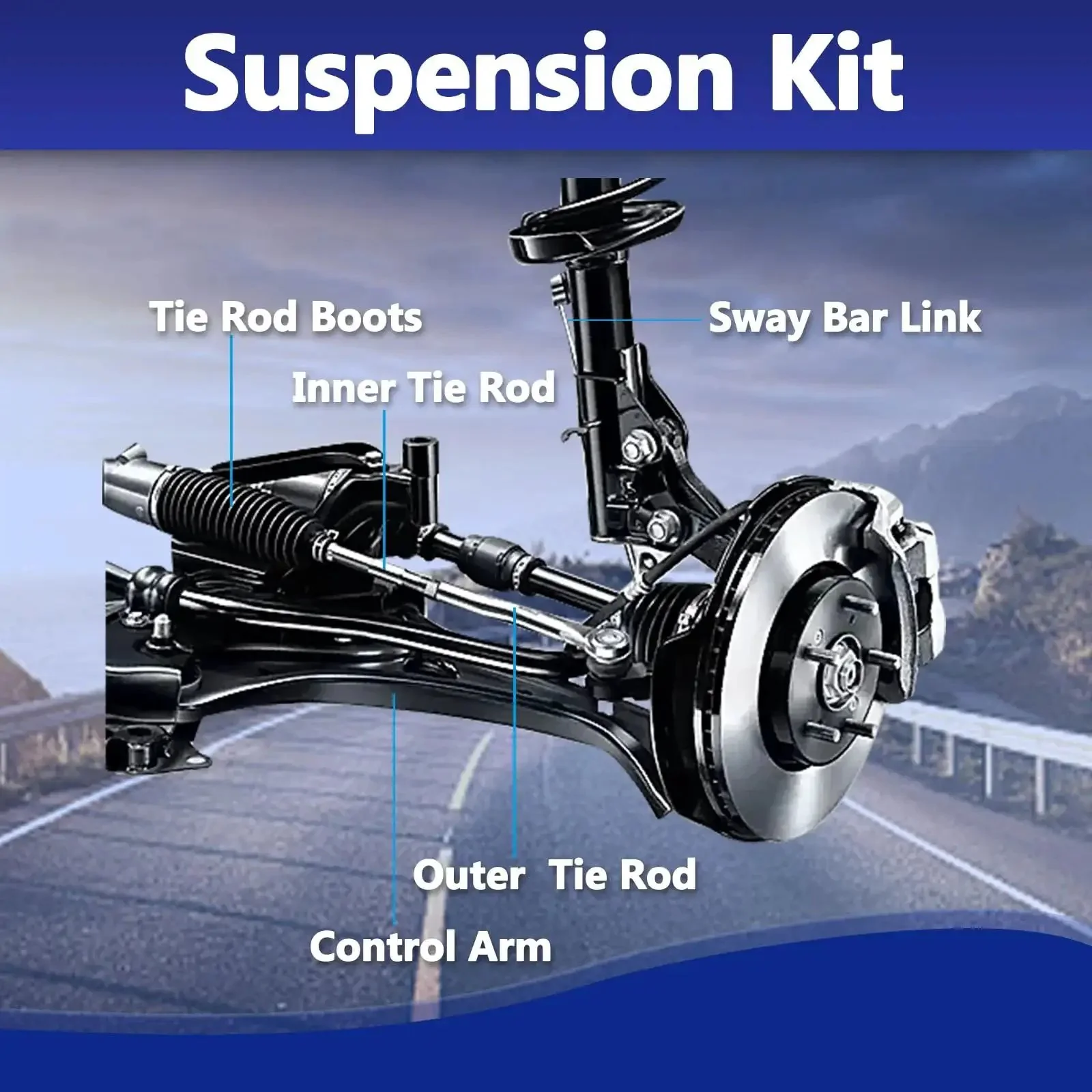 10 Piece Front Control Arm Suspension Kit For 2007 To 2012 Nissan Altima Excluding Hybrid And 2013 Altima Coupe Models Direct Fit Replacement With OEM Interchange Numbers - Image 2