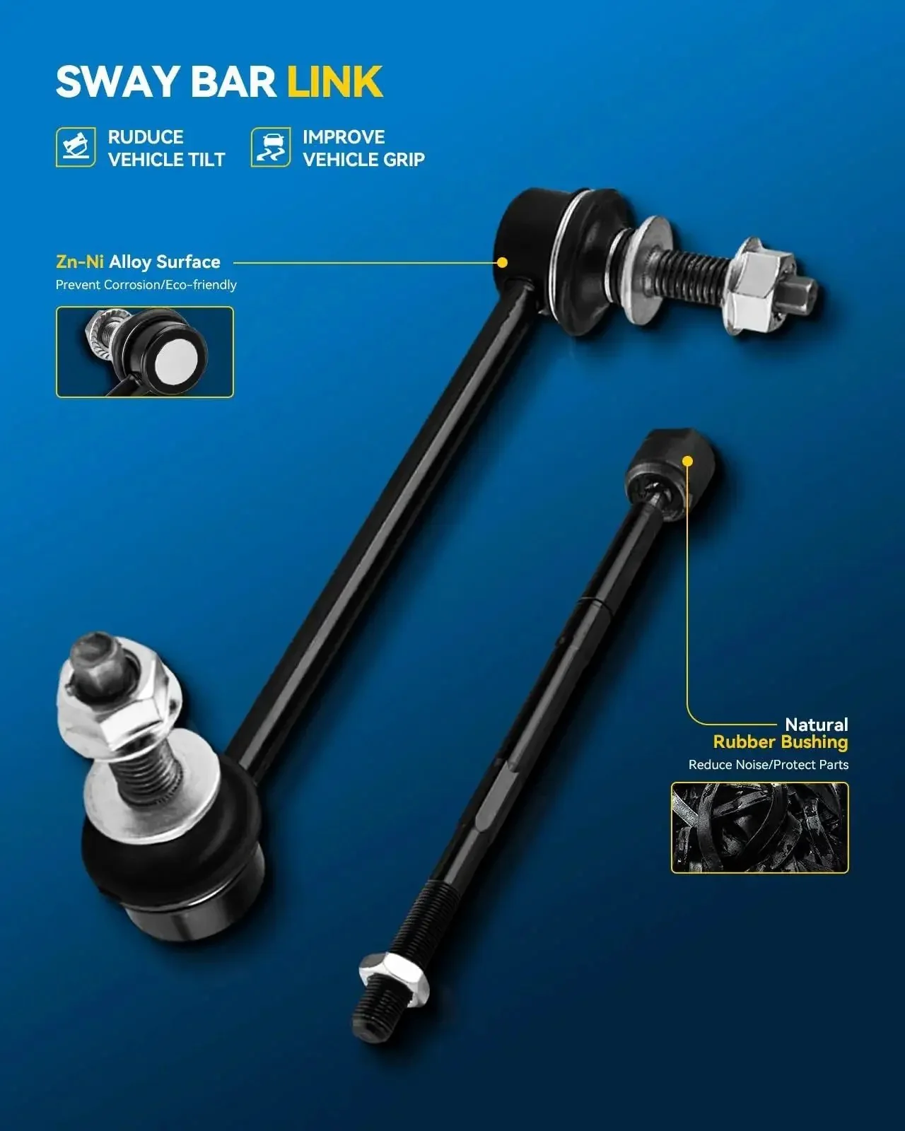10 Piece Front Suspension Kit With Lower Ball Joint, Control Arm, Sway Bar End Link, And Tie Rod End For Volkswagen Jetta GTI Rabbit Golf Eos A3 Quattro R32 2006-2014 Front End Upgrade, All In One, DIY Install - Image 6