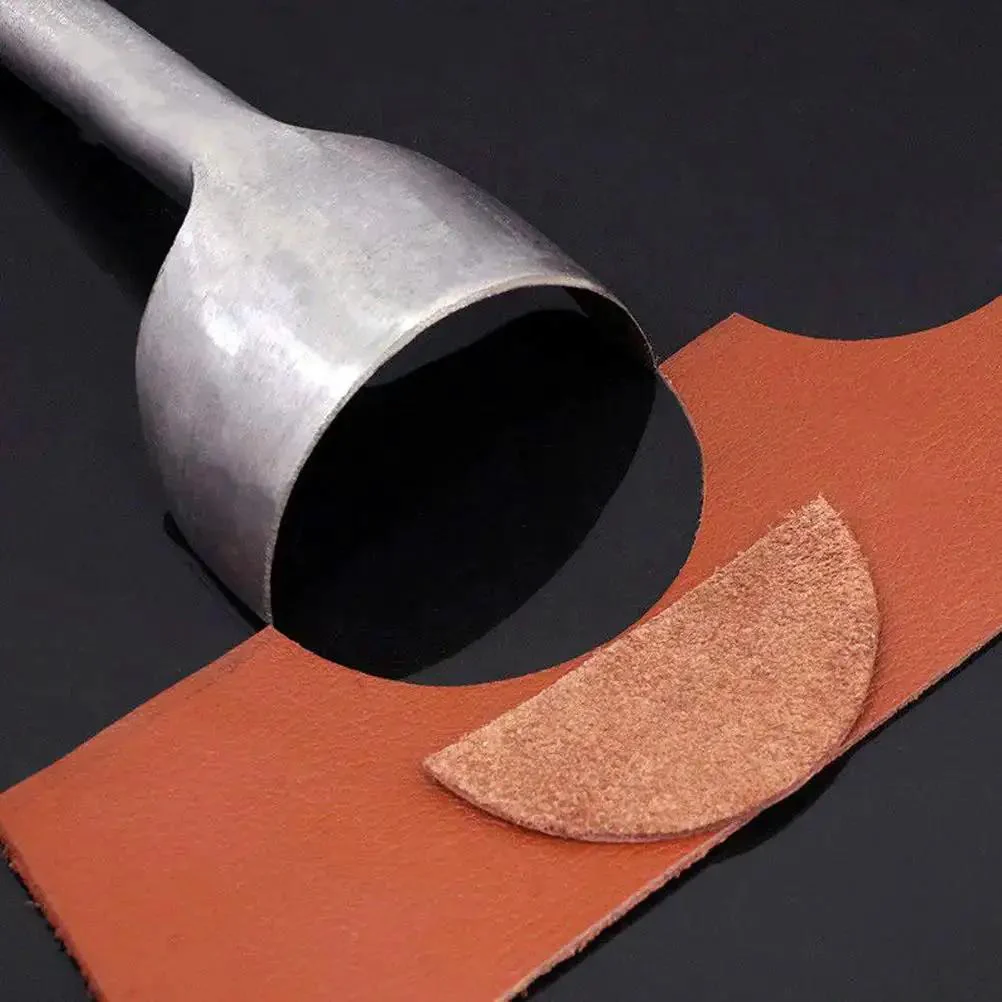 10 Piece Half Round Leather Punch Set For Strap Ends And DIY Crafting Arc Shaped Cutter Punches In 5mm To 50mm Sizes For Belts Wallets Bags And End Caps Perfect For Leather Tools And Handmade Accessories - Image 2