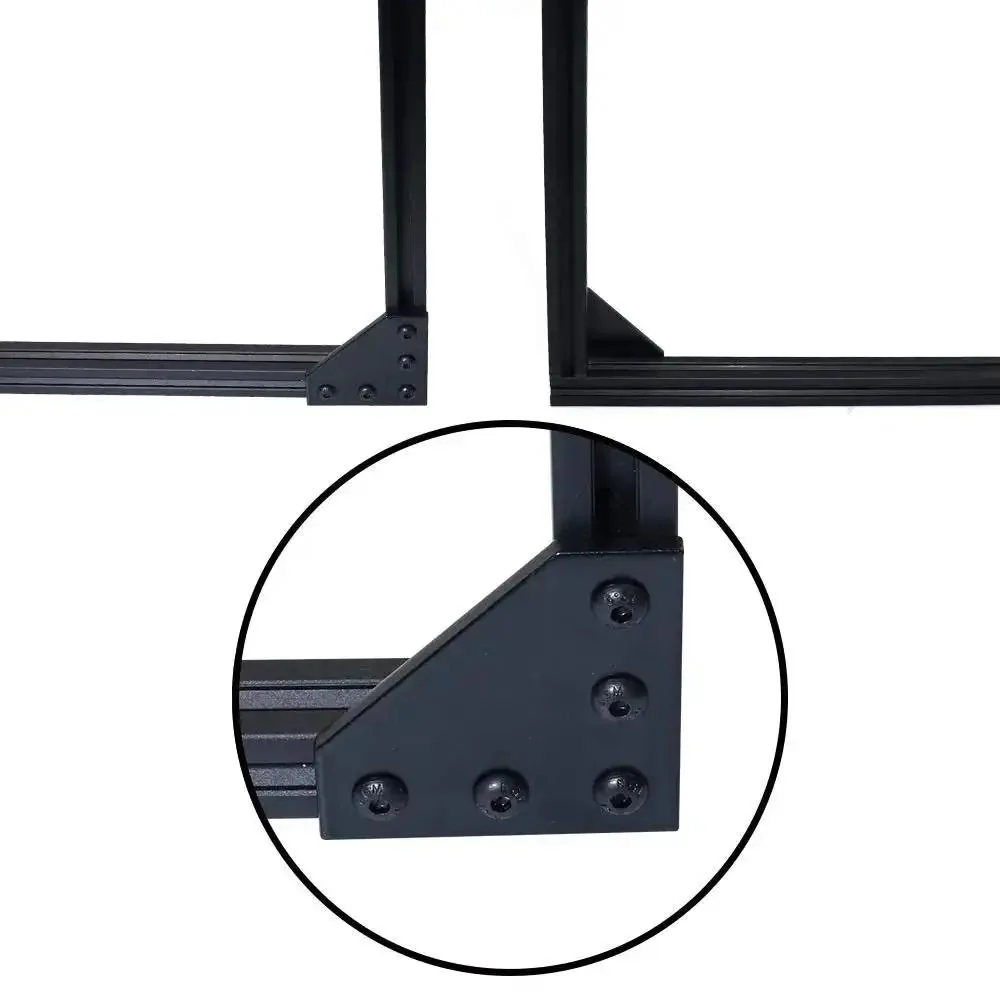 10 Piece L Shape Corner Brackets For 20x20 Aluminum Profiles 60x60x4mm Heavy Duty Pro Grade Joint Plate Connector Set With 50 Tee Nuts 50 Hex Screws And 1 Wrench Black Anodized Finish 2020 Series - Image 5