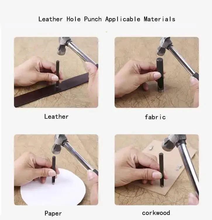10 Piece Round Hole Punch Set For Leather Craft Pro Grade Steel Hollow Punches 1mm To 10mm For Belts Watch Bands Gaskets Durable Carbon Steel Energy Saving Design - Image 4