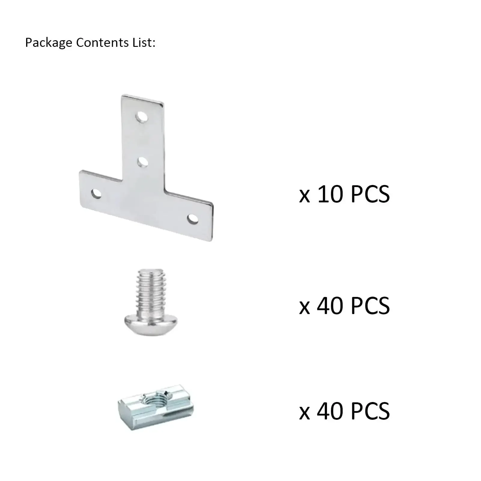 10 Piece Set 1 Inch By 1 Inch T Slot Corner Brackets For 1010 Aluminum Extrusions 90 Degree Right Angle Connectors With M6 Bolts Nuts And Slide Nuts Four Hole Plates For Secure DIY Frame Builds - Image 6