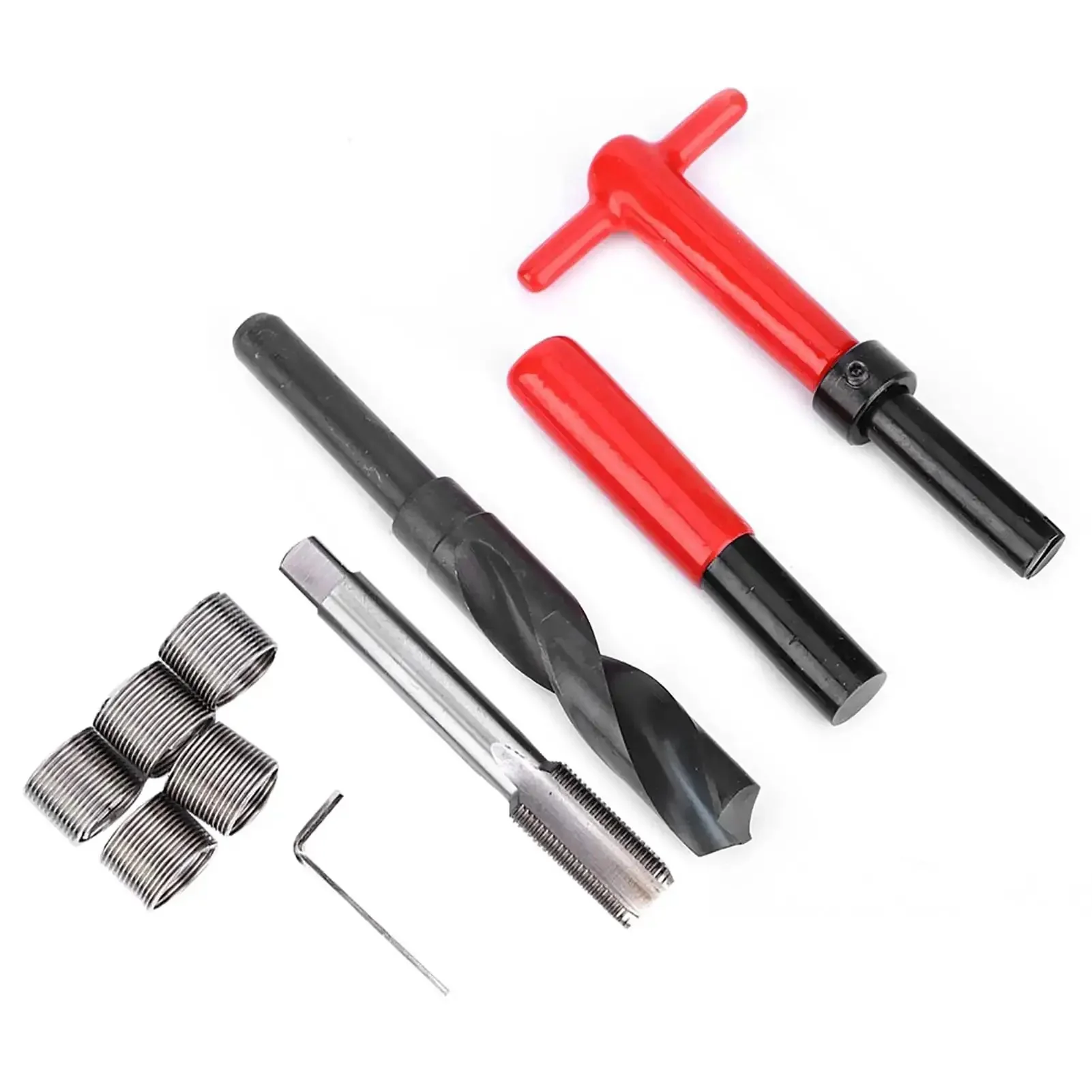 10 Piece Thread Repair Kit M18x1.5 Stainless Steel Insertion Tool Set With Thread Inserts And Tap, Breaker, Hex Wrench, And Case For Quick Damaged Thread Repair On Cars, Bikes, And Heavy Machinery DIY Friendly - Image 4