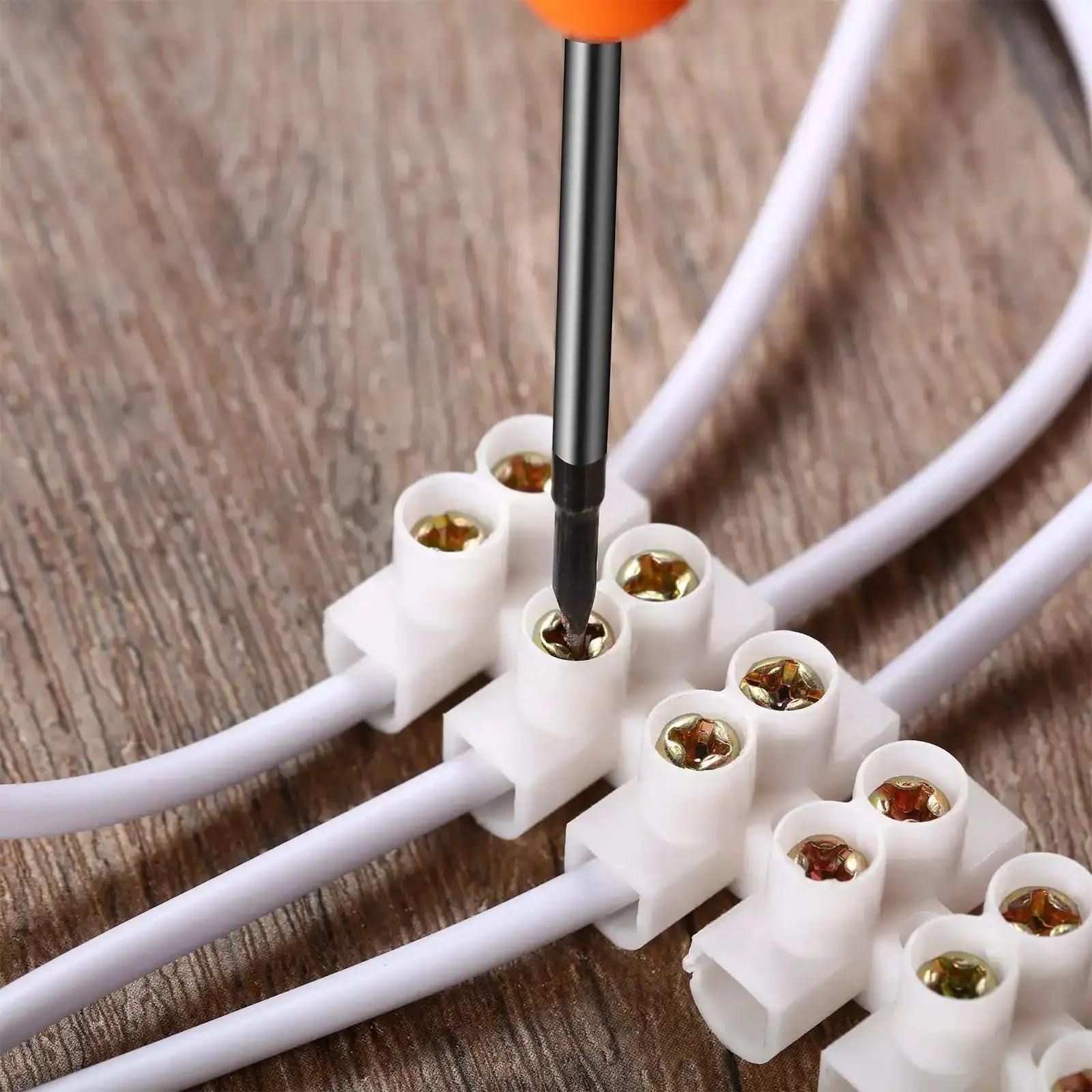 10 Piece White Terminal Blocks With 12 Position Dual Row Screw Terminals For Easy Wire Connection 4 Mm2 Wire Gauge 20 Amp 380V Durable Flame Retardant Plastic Shell Great For DIY Electronics And Electrical Projects - Image 3