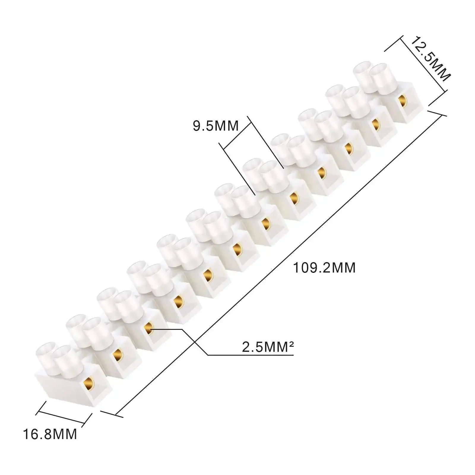 10 Piece White Terminal Blocks With 12 Position Dual Row Screw Terminals For Easy Wire Connection 4 Mm2 Wire Gauge 20 Amp 380V Durable Flame Retardant Plastic Shell Great For DIY Electronics And Electrical Projects - Image 7