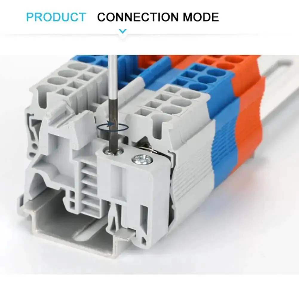 10 Pieces E UK DIN Rail Terminal Block End Stopper Bracket For 35mm Wide Rail Gray Nylon PA66 Housing Fire Retardant DIN Rail Mount With Universal Mounting Foot For Easy Lock On And Secure Fit - Image 3