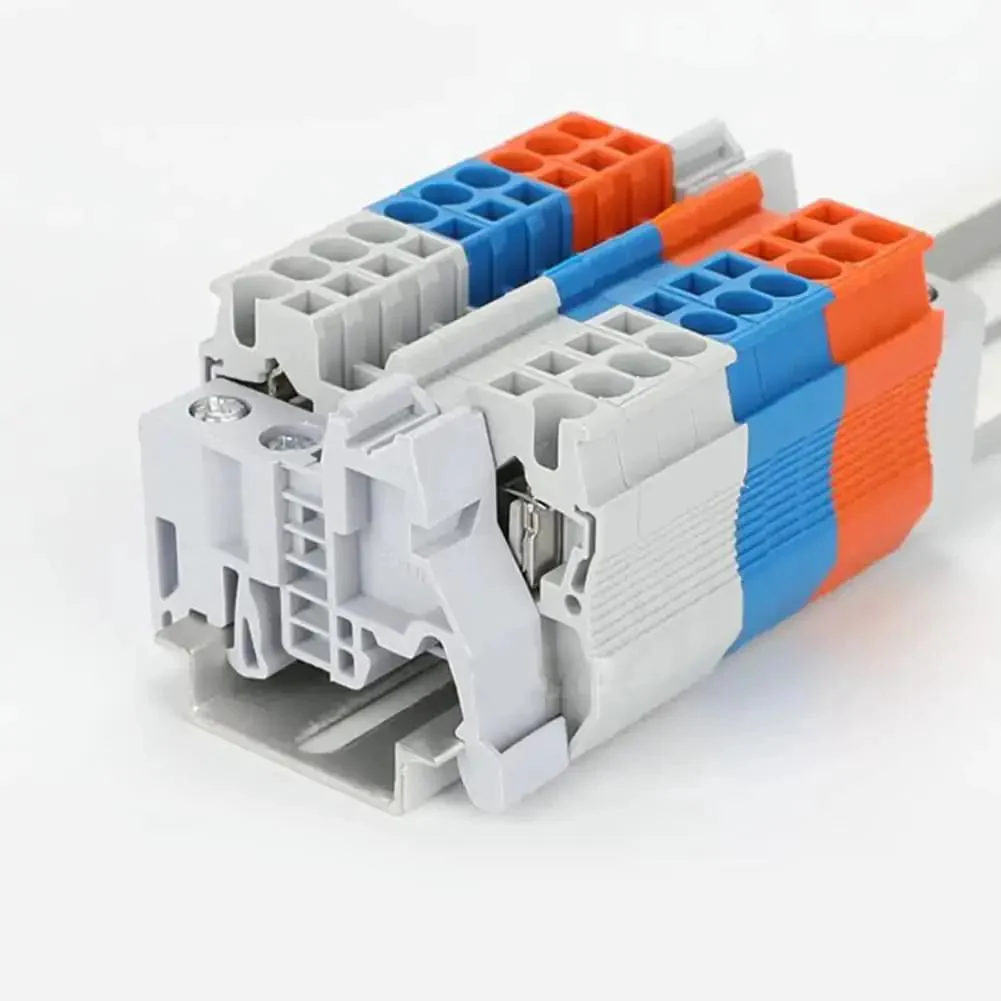 10 Pieces E UK DIN Rail Terminal Block End Stopper Bracket For 35mm Wide Rail Gray Nylon PA66 Housing Fire Retardant DIN Rail Mount With Universal Mounting Foot For Easy Lock On And Secure Fit - Image 4
