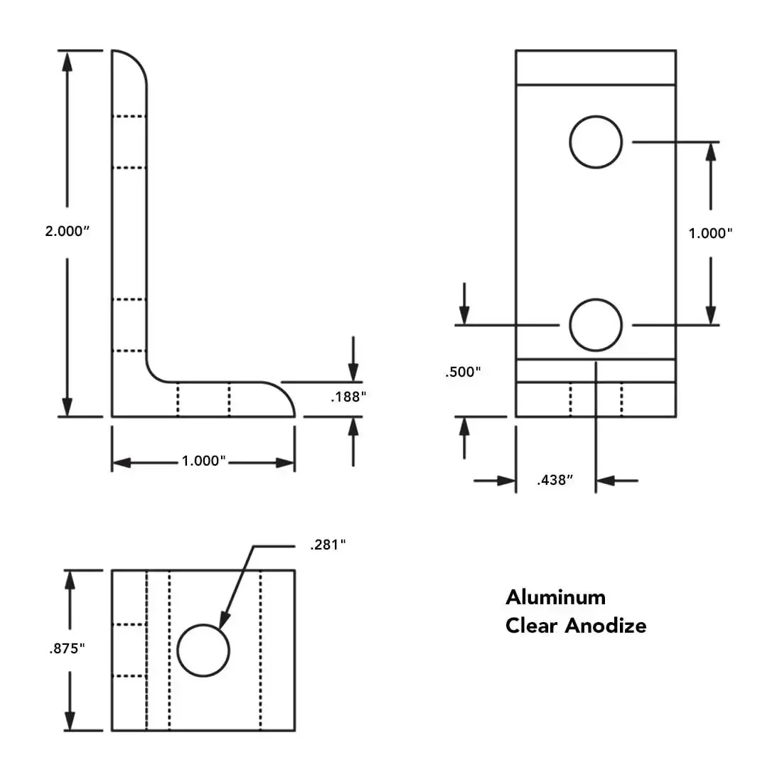 10 Series Aluminum 90 Degree Inside Corner Bracket With Three 0.281 Inch Holes For T Slot Extrusion Projects, Clear Anodize Finish, 1 Inch Centerline Spacing, Ideal For DIY Framing, Rigs, And Industrial Assembly - Image 6