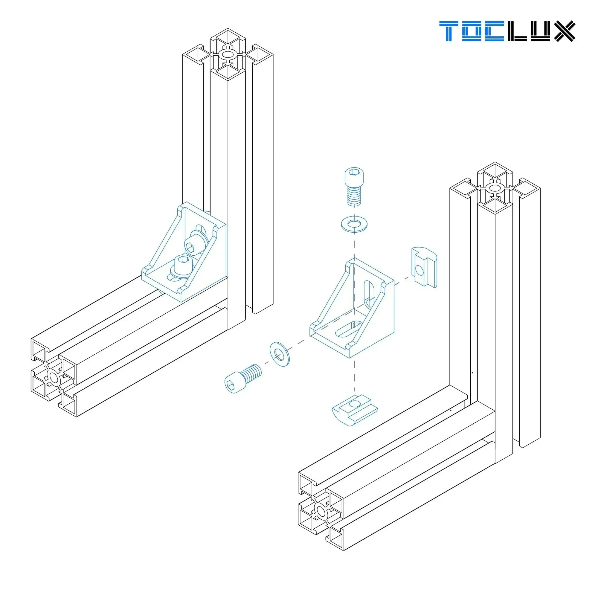 10 Sets Black 4040 Aluminum Extrusion Corner Bracket Kit With 10 Corner Brackets 20 M6 Spring T Nuts And Hex Screws Plus 1 Ball End Hex Wrench For 40 T Slot Extruded Aluminum Accessories Must Have For Builders - Image 4
