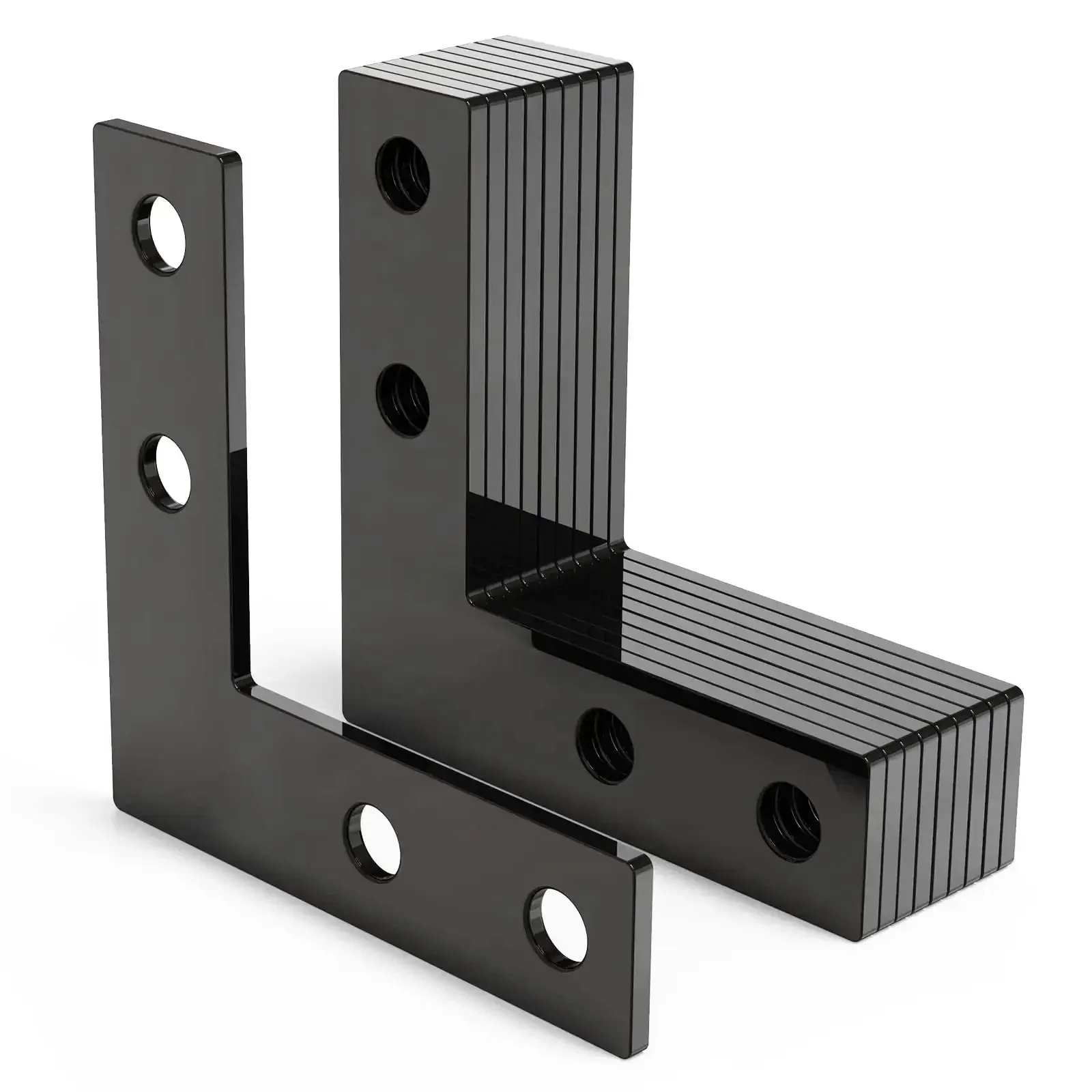 10 Sets Black L Connector Brackets With 40 M5 T Slot Nuts And 40 M5x8mm Hex Socket Cap Screws For 6mm Slot 2020 Series Aluminum Profile Extrusion Carbon Steel Galvanized Finish For Lasting Durability And Easy DIY Assembly