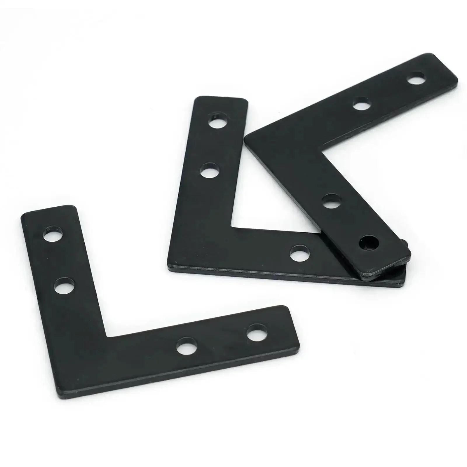 10 Sets Black L Connector Brackets With 40 M5 T Slot Nuts And 40 M5x8mm Hex Socket Cap Screws For 6mm Slot 2020 Series Aluminum Profile Extrusion Carbon Steel Galvanized Finish For Lasting Durability And Easy DIY Assembly - Image 3