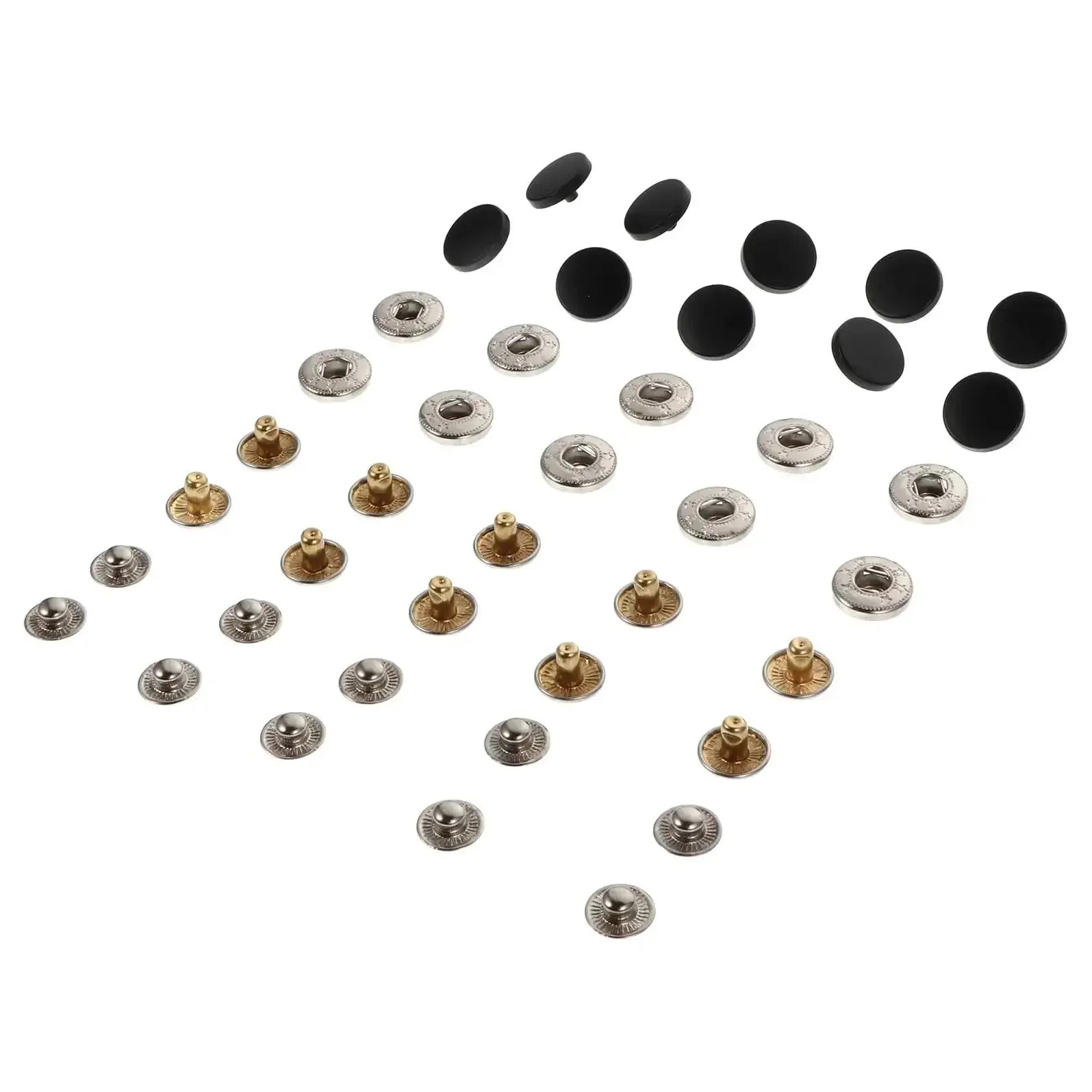 10 Sets Copper Covered Button Kit For Clothes, Bags, And Coats, DIY Snap Fasteners Replacement, Polished Finish, Durable And Handy To Use Embellishment For Garment Repair, Craft Projects, And Accessories