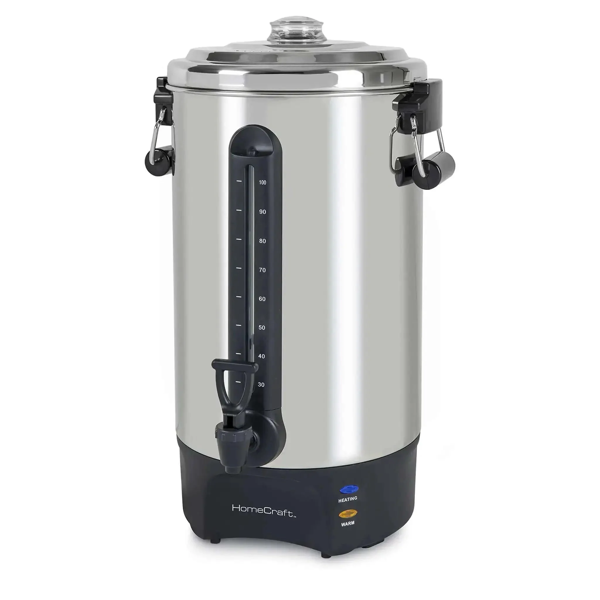 100 Cup Coffee Urn And Hot Beverage Dispenser With Dripless Faucet, Quick Brew For Big Batches, Stainless Steel Warmer For Parties, Banquets, Church Events And Gatherings