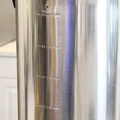 100 Cup Commercial Coffee Urn With Automatic Temperature Control Fast Brewing Easy Clean Up NSF Approved Large Capacity Keeps Joe Hot All Day Silver For Large Events - Image 2