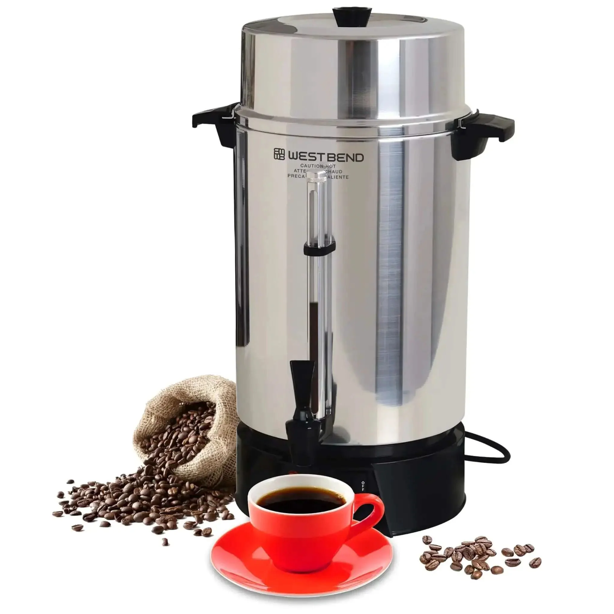 100 Cup Commercial Coffee Urn With Automatic Temperature Control Fast Brewing Easy Clean Up NSF Approved Large Capacity Keeps Joe Hot All Day Silver For Large Events - Image 6