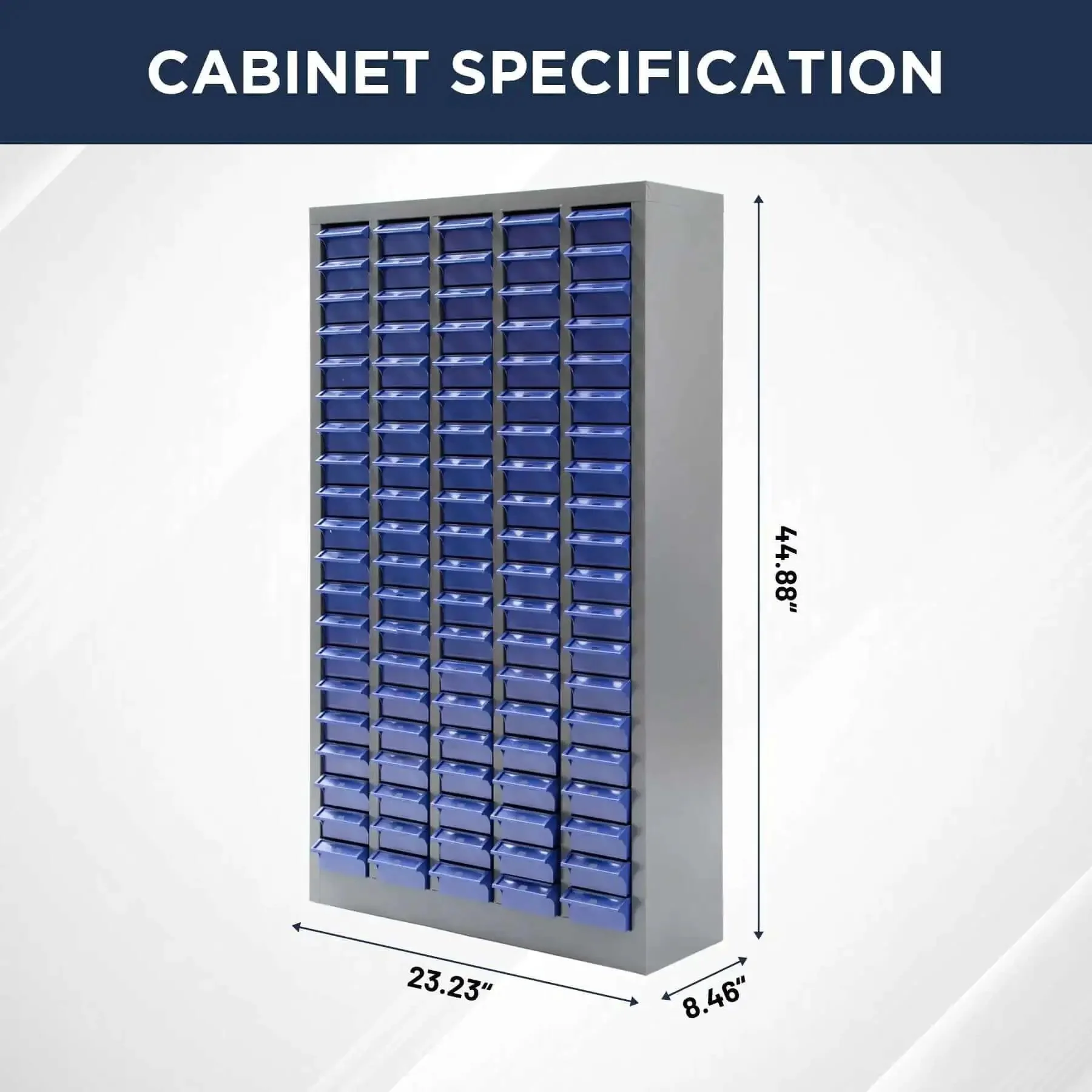100 Drawer Tool Storage Cabinet For Bolt And Nut Organization With Pro Grade Durable ABS Drawers Label Stickers Anti Slip Bottom And Impact Resistant Shelves For Easy Hardware Storage Gray - Image 7