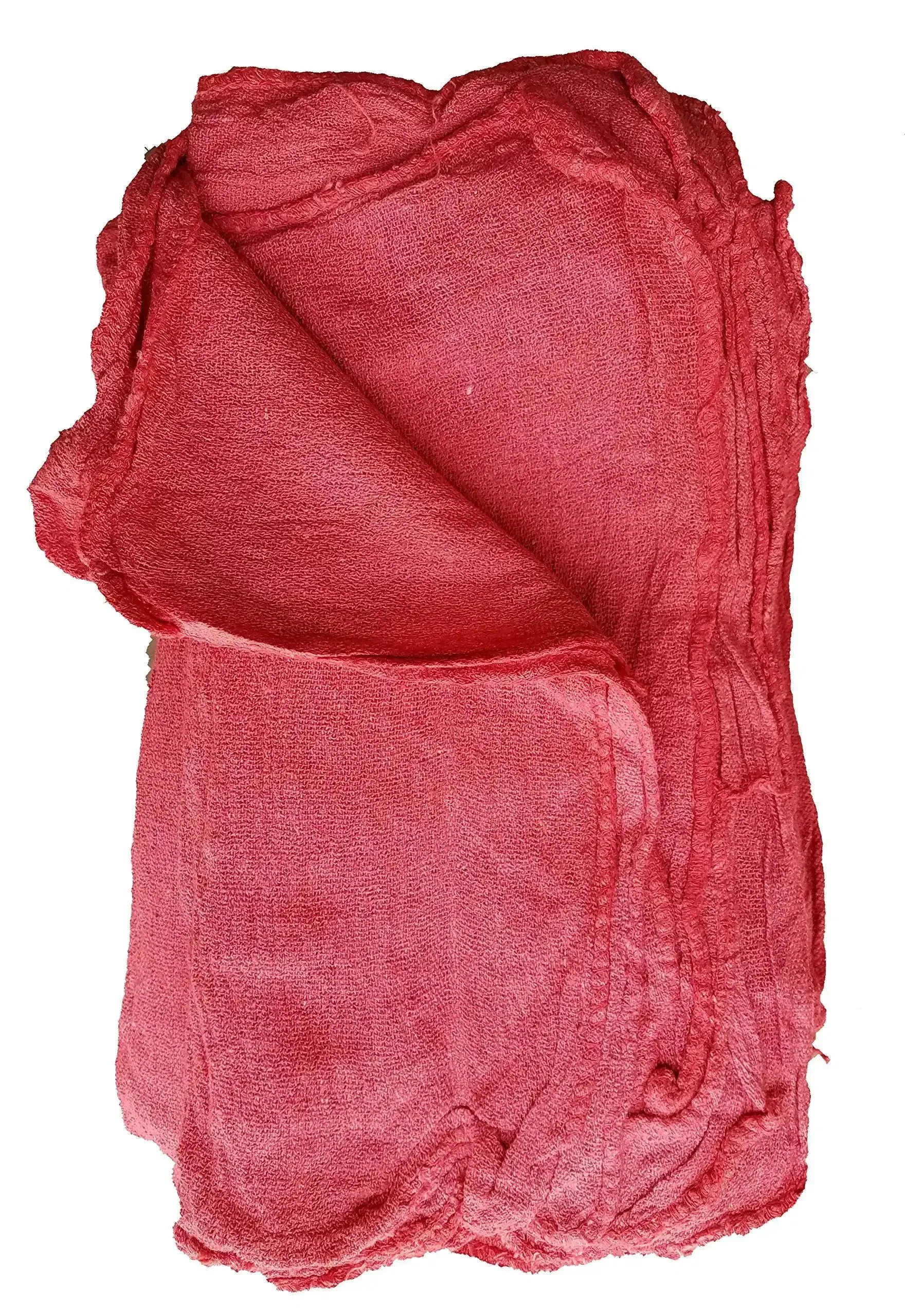 100 New Shop Rags And Industrial Cleaning Towels 14x14 Red For Auto Shops And Body Shops, Garages, Paint Booths, Lube Centers, And Janitorial Use, Ultra Absorbent Cotton Rags For Quick Cleanup