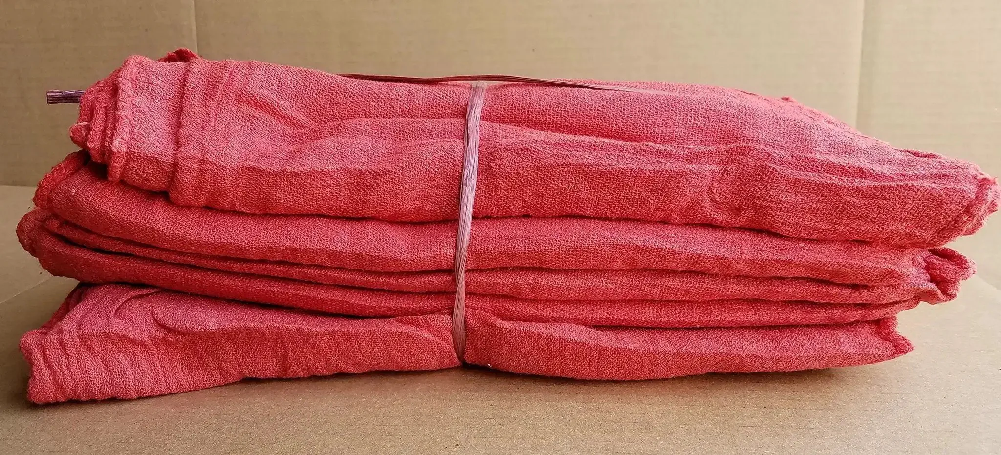 100 New Shop Rags And Industrial Cleaning Towels 14x14 Red For Auto Shops And Body Shops, Garages, Paint Booths, Lube Centers, And Janitorial Use, Ultra Absorbent Cotton Rags For Quick Cleanup - Image 3