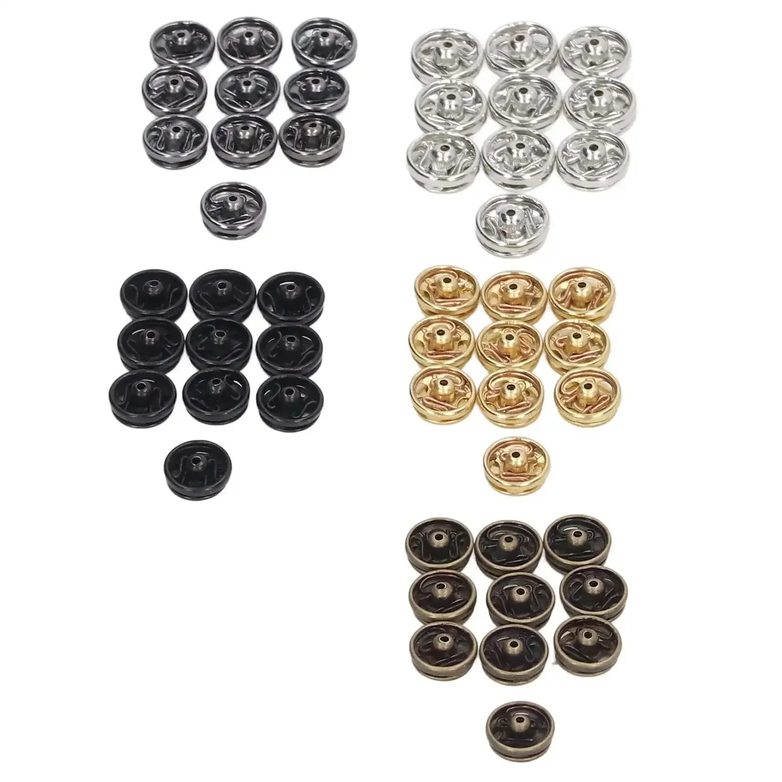 100 Pack 5mm Mini Metal Snap Buttons Sew On Fasteners in 5 Colors for Clothing, Accessories, Dolls and Craft Projects, Easy Snap On, No Fuss Metal Snaps That Last, Ideal for DIY Garment Upgrades - Image 2