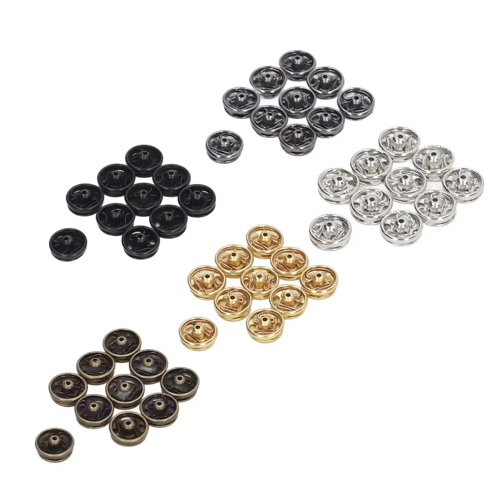 100 Pack 5mm Mini Metal Snap Buttons Sew On Fasteners in 5 Colors for Clothing, Accessories, Dolls and Craft Projects, Easy Snap On, No Fuss Metal Snaps That Last, Ideal for DIY Garment Upgrades - Image 5