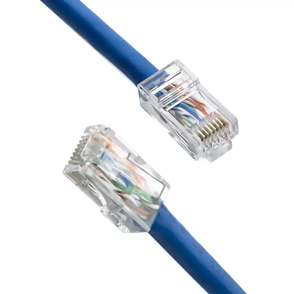 100 Pack Cat6 RJ45 Connectors For Solid And Stranded UTP Ethernet Cables Crimp On Ends Transparent Clear Finish Plug And Play Network Plugs With Snug Easy Install For Home Or Office Use - Image 2