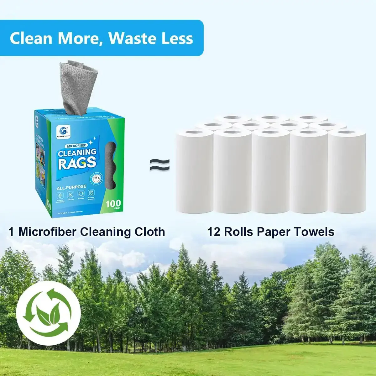 100 Pack Microfiber Cleaning Cloths Dispenser Box Lint Free Ultra Absorbent Reusable Rags For Home Kitchen Car Garage Shop 11 By 9 Inches Grey Streak Free Finish For Glass Stainless Steel Auto Interiors - Image 4