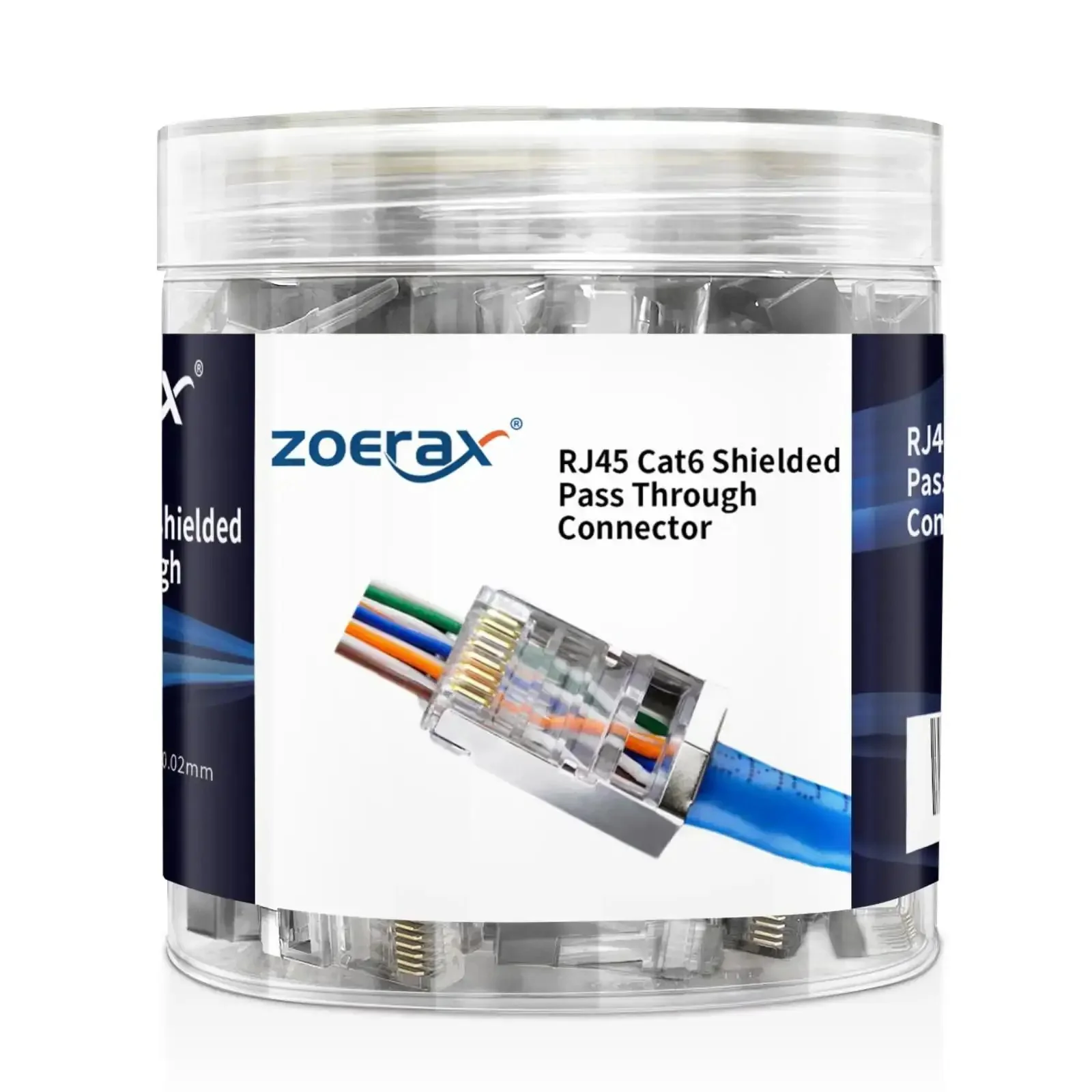 100 Pack Shielded Cat6 RJ45 Pass Through Connectors For Solid Or Stranded FTP STP Ethernet Cable Modular Plugs Built For Quick Easy Terminations And Rock Solid Network Installations