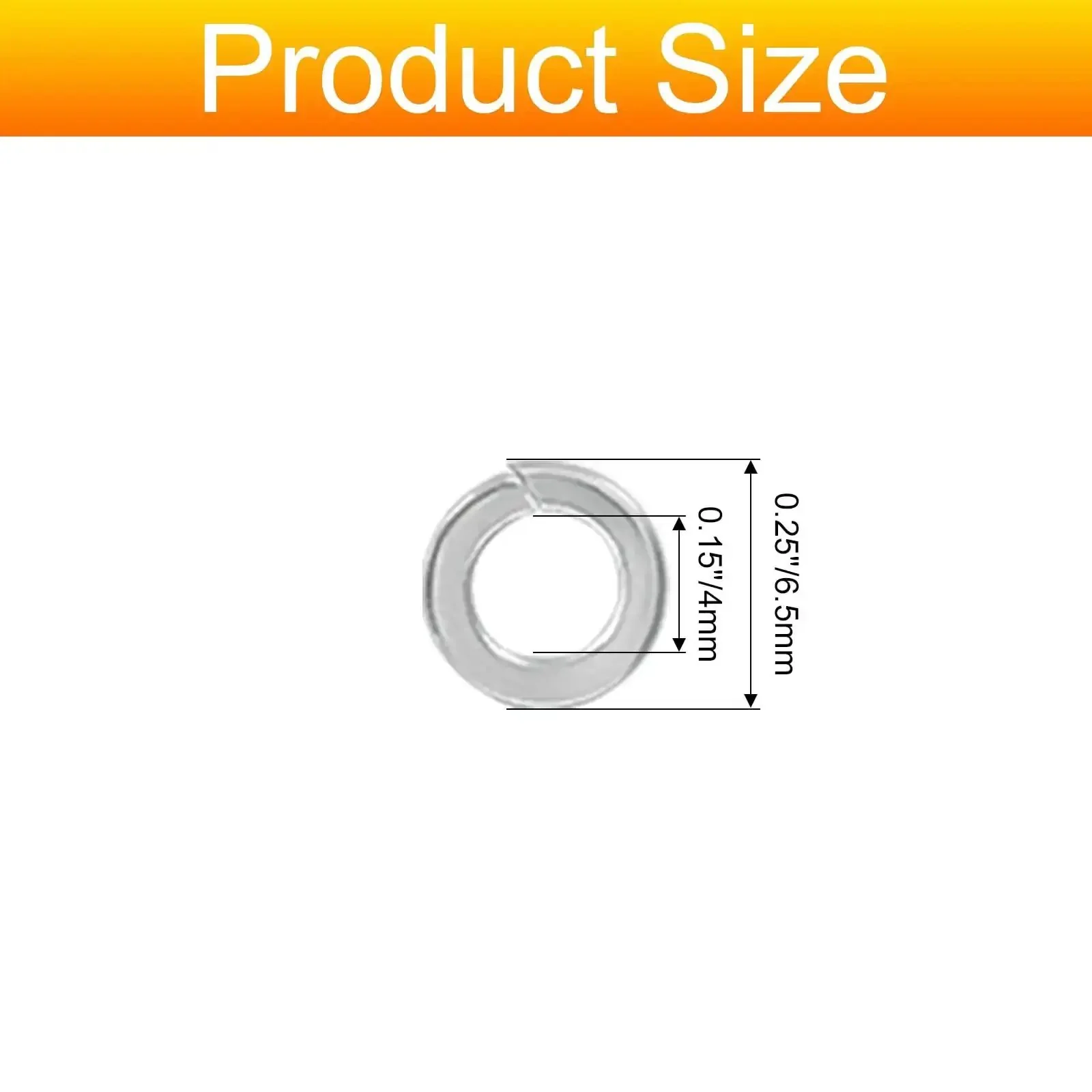 100 Pack Size 6 Stainless Steel Spring Lock Washers, Split Lock Washers, Thickened, Built Tough, Rustproof And Durable For Indoor Outdoor Use, High Hardness, Strong Locking Ability, Weather Resistant Hardware Fasteners - Image 2