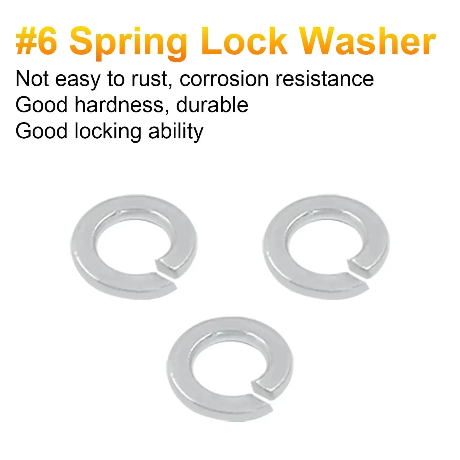 100 Pack Size 6 Stainless Steel Spring Lock Washers, Split Lock Washers, Thickened, Built Tough, Rustproof And Durable For Indoor Outdoor Use, High Hardness, Strong Locking Ability, Weather Resistant Hardware Fasteners - Image 3