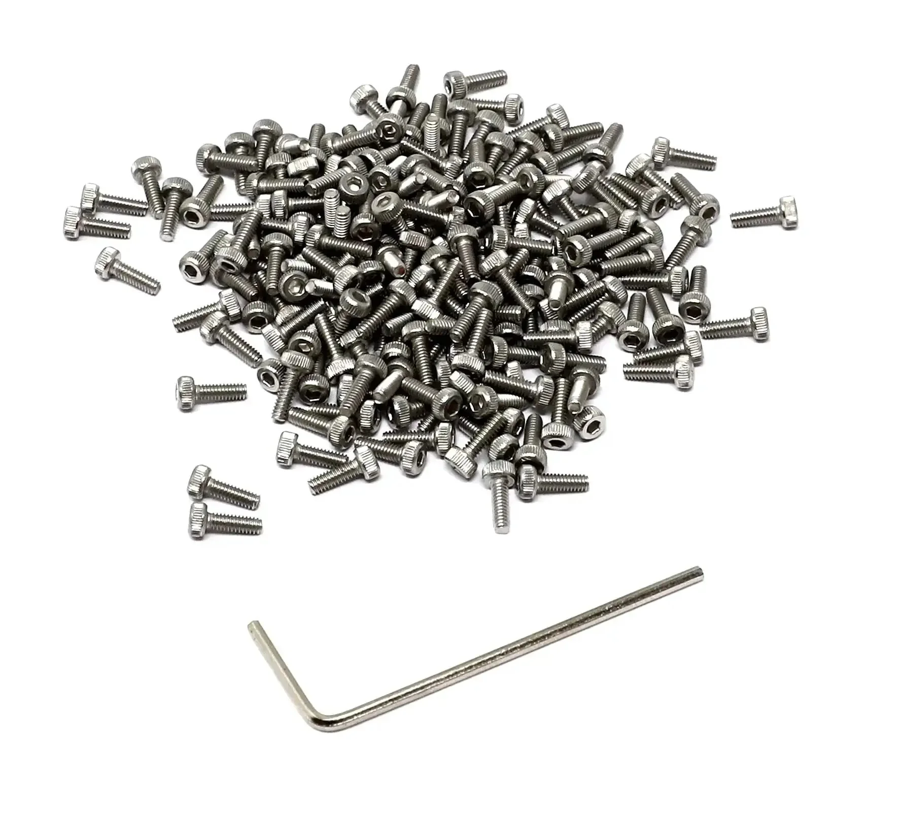 100 Pcs M2 X 6mm Hex Socket Head Cap Screws Kit Stainless Steel 304 With 0.4mm Thread Pitch For CNC Projects Electronics DIY Mounting Bolts And Hardware