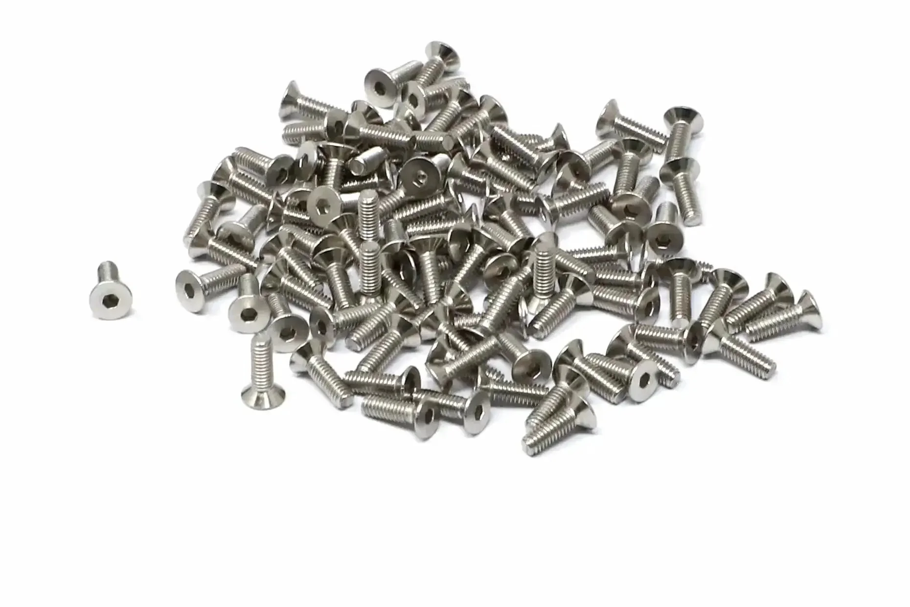 100 Pcs M2.5 x 8mm Stainless Steel 304 Hex Socket Flat Head Cap Screws Kit, 0.45mm Thread Pitch Countersunk Bolts Set For Electronics, Machinery, And DIY Projects - Image 4